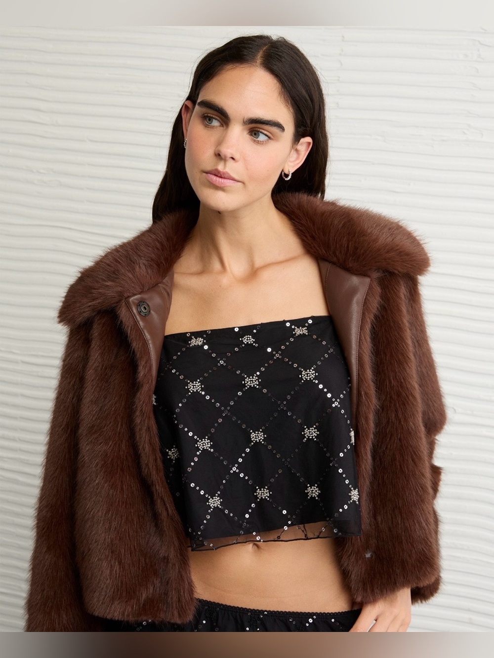 AE Sequin Mesh Cami Top